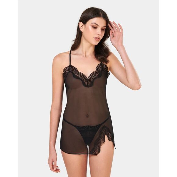 Bluebella NWT 2 Pc. Trista Short Chemise & Set Black Large - Picture 3 of 8